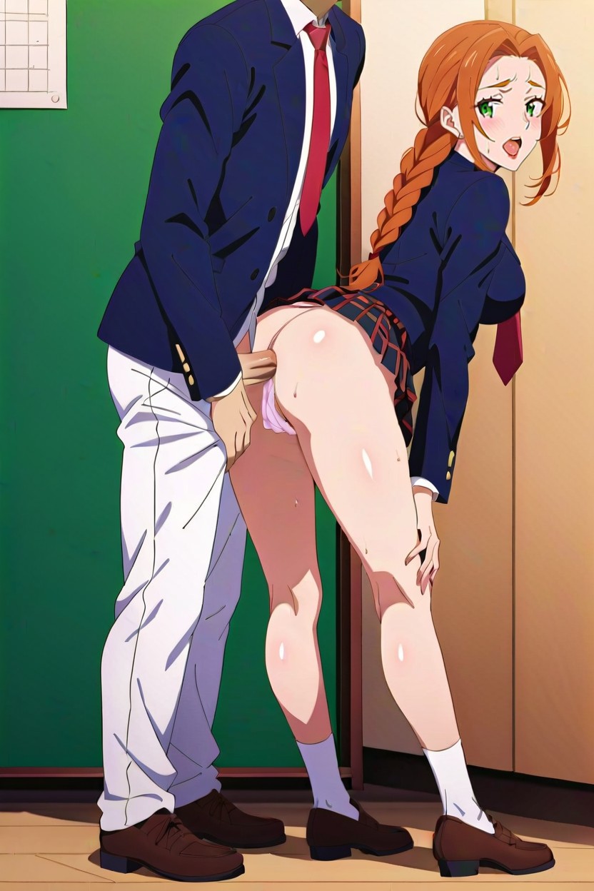 Round Face, Ginger, Legs Straight Hentai IA