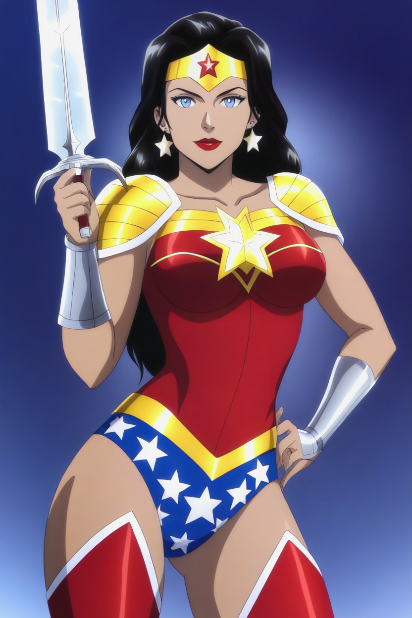 Wonder Woman From Justice League Unlimited, Justice League Unlimited Original Art Style, Not D Art 헨타이 AI 포르노