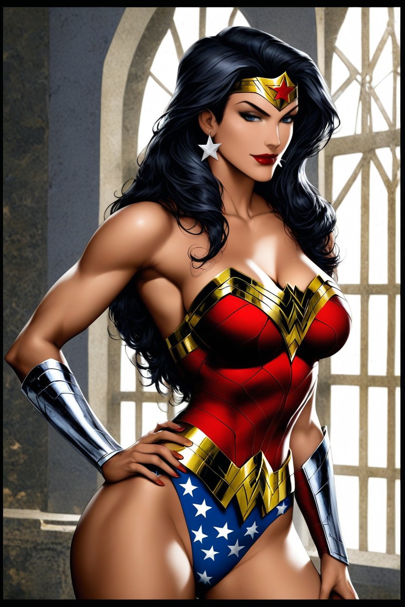 Dcau Art Style, 18+, Wonder Woman Cosplay Hentai AI Porn