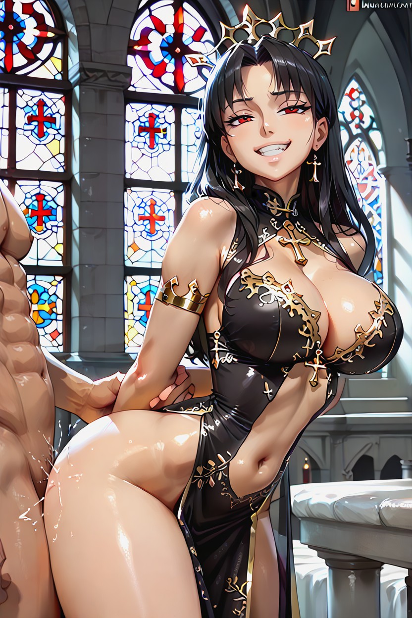 弯腰, Very Smug, Ishtar From Fate Fucked From Behind Standing Doggystyle By Giant Muscular Man AI黃漫