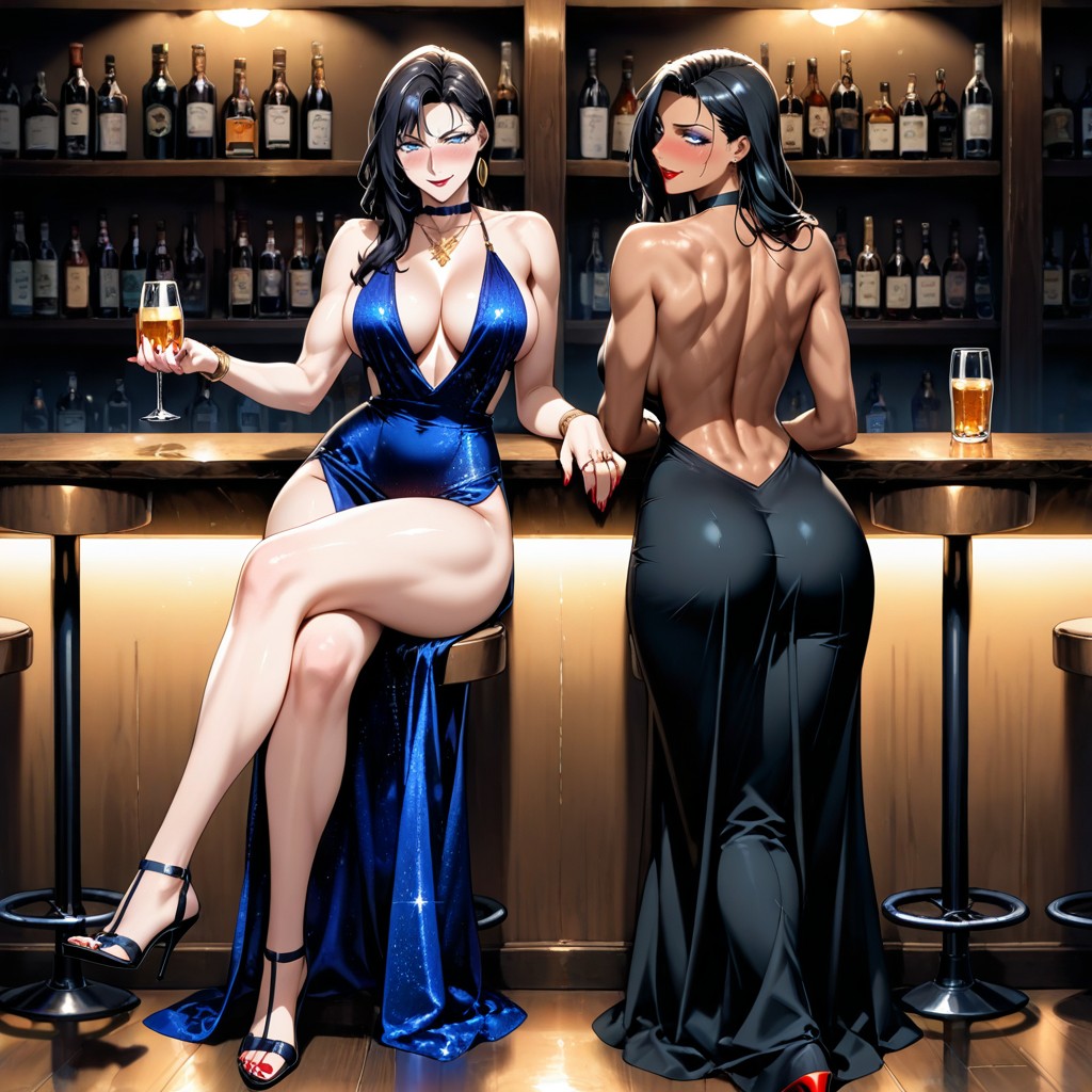 Gros Seins, Jambes Croisées, Corps Entier Porno IA Hentai
