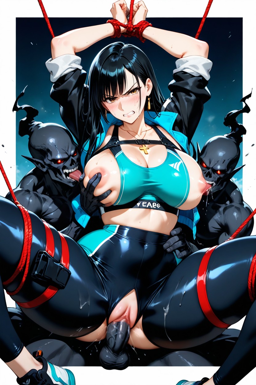 Arms Up, Anime Style, Bdsm Harness AI黄漫