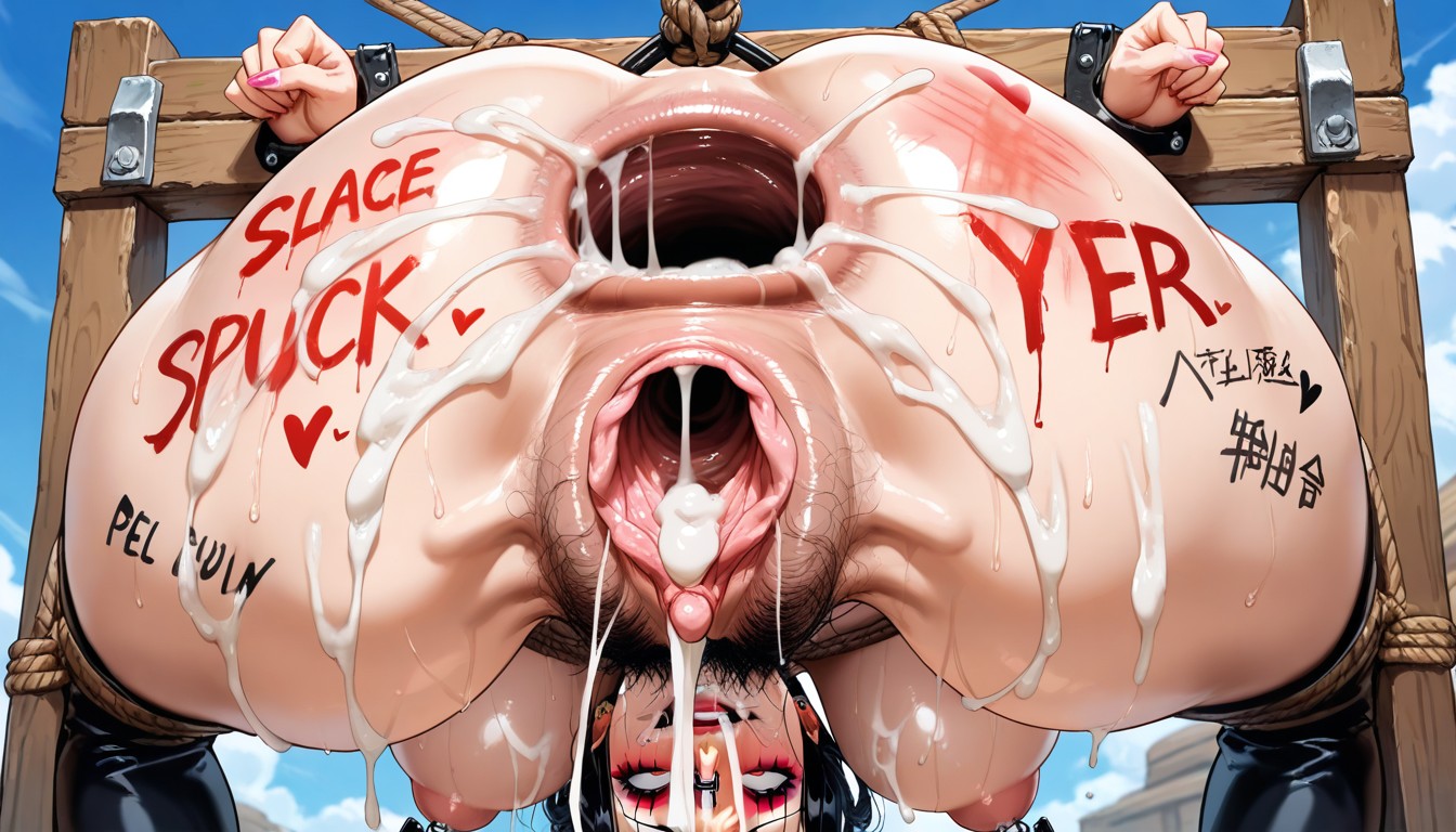 Massive Genitalia, Massive Floppy Breasts, Suspended In Air Hentai IA pornografia