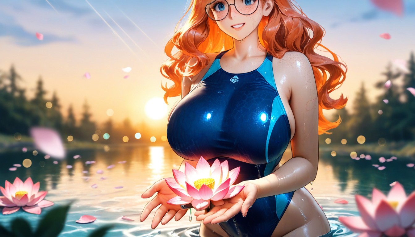 Face Focus, Lens Flare, Water At Hips Porno IA Hentai