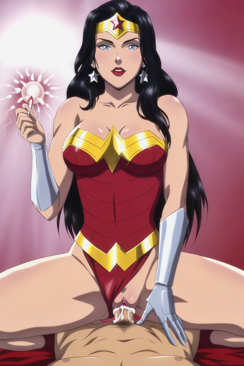 화창한, Justice League Unlimited Art Style, Minimalistic Color 헨타이 AI 포르노