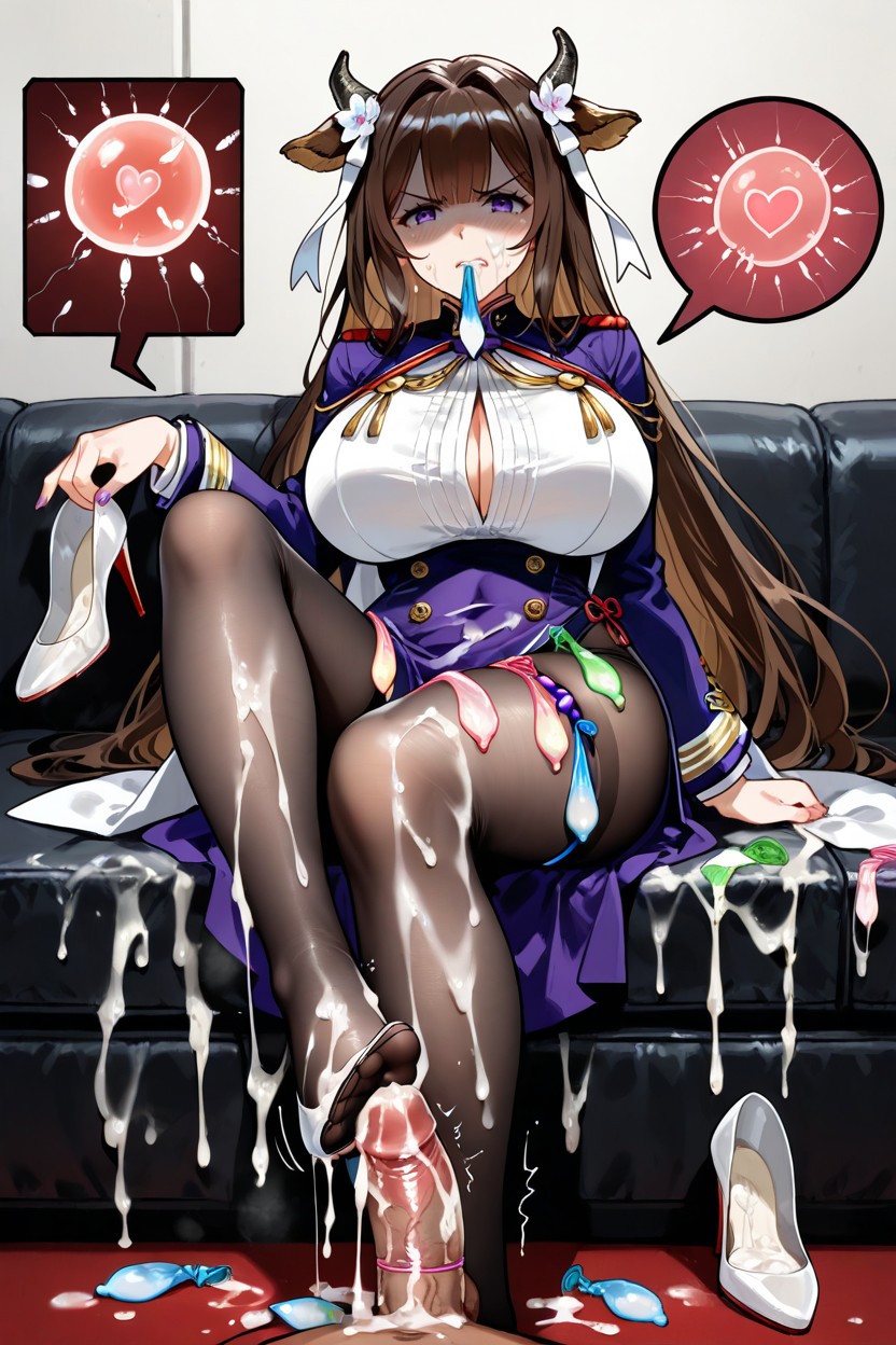 Footjob, Used Condom Thigh Ring, Style Anime Hentai AI Porn