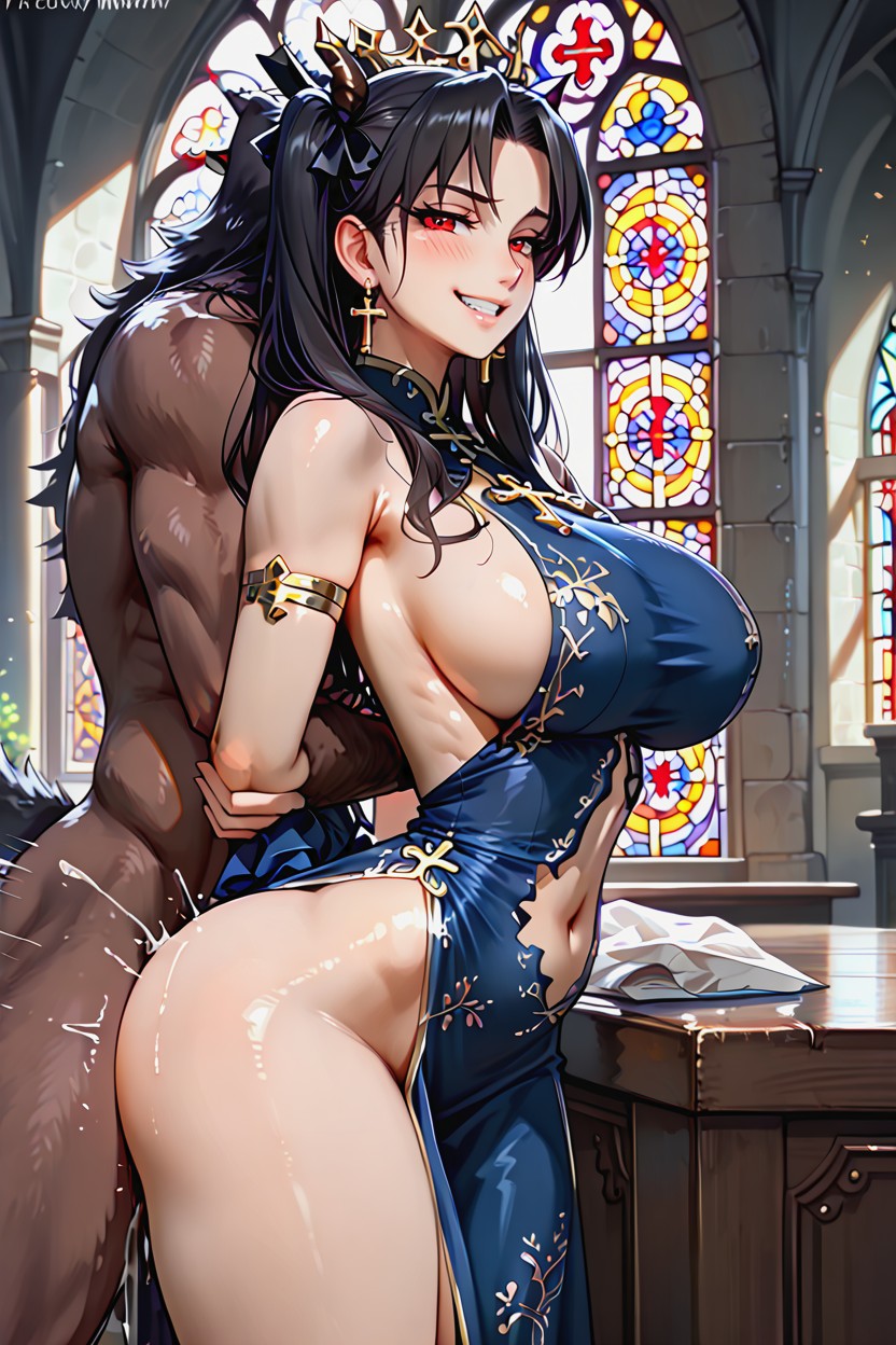 Grinning, Ropa Ajustada, Fucked From Behind By A Werewolf Hentai IA