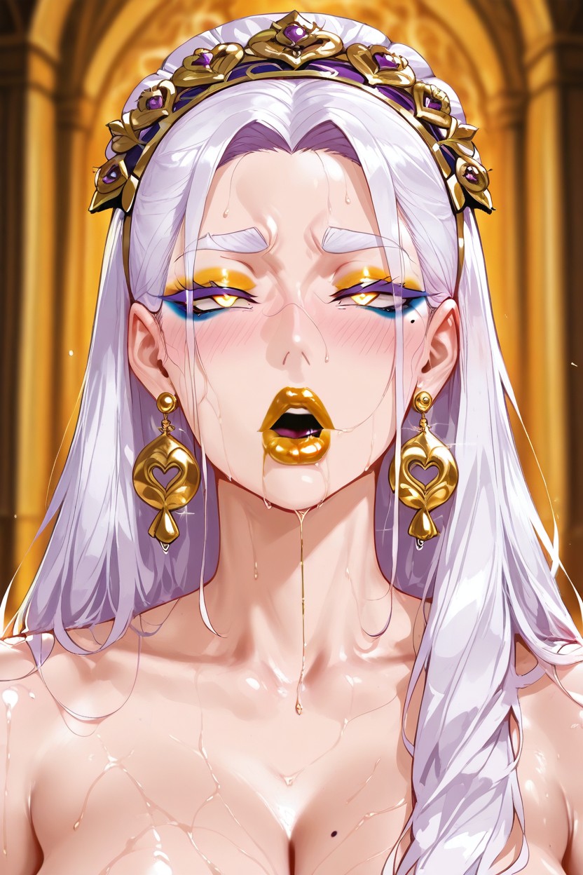 Ahegao, Looking At Viewer, Golden Eyes Hentai AI Porn