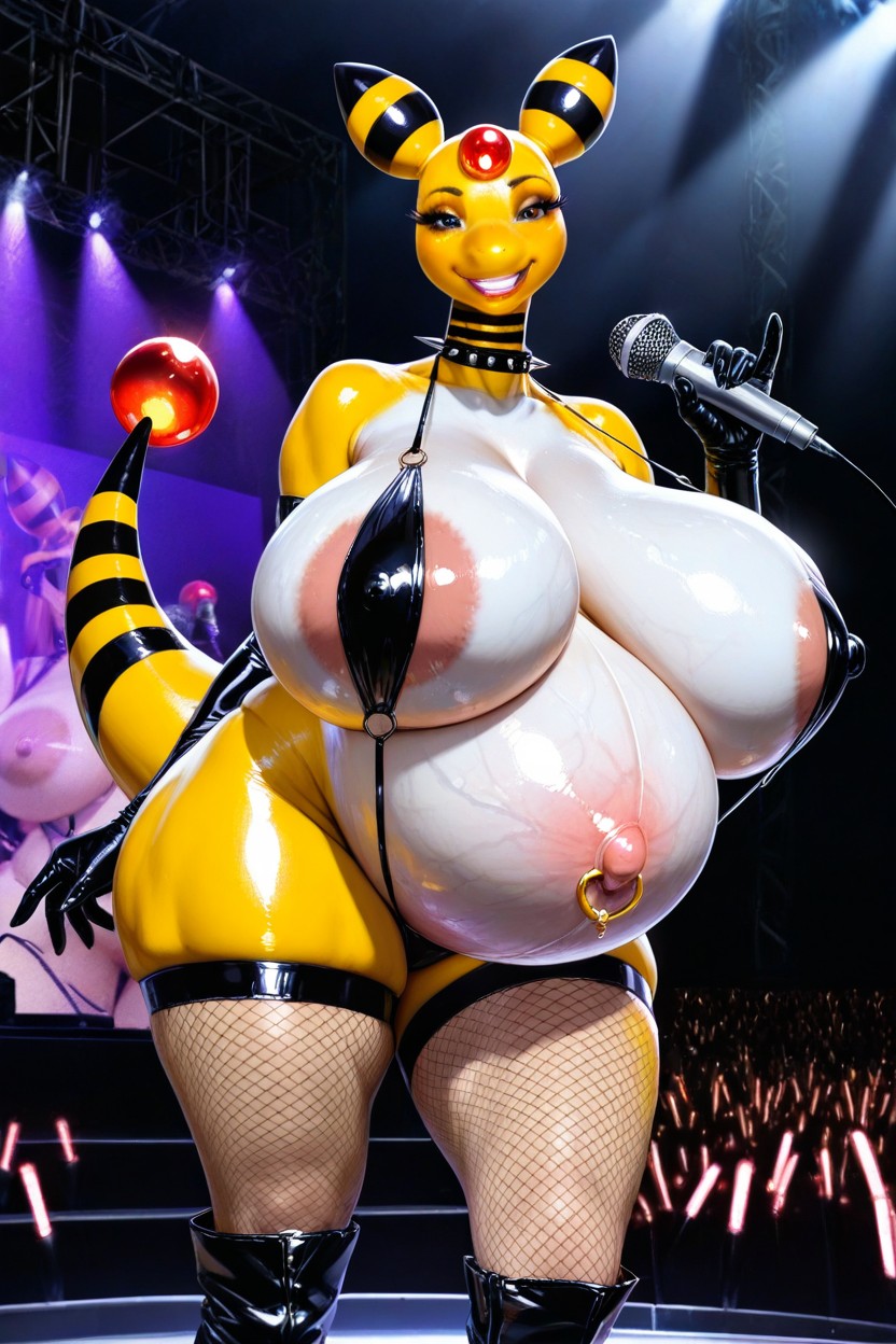 Model Standing, Popped Navel, Female Ampharos Hentai IA