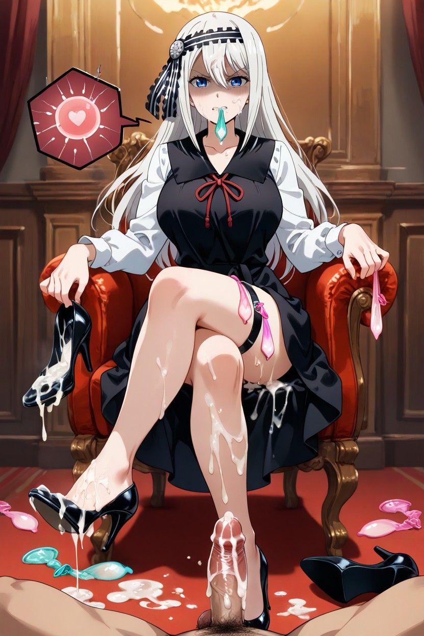 Drinking Semen, Swallowing Semen, Foot Stepping Into Semen Soaked High Heels Hentai AI Porn