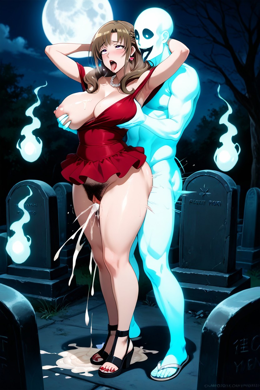 Fit Milf, Standing Sex, Side View Hentai AI Porn