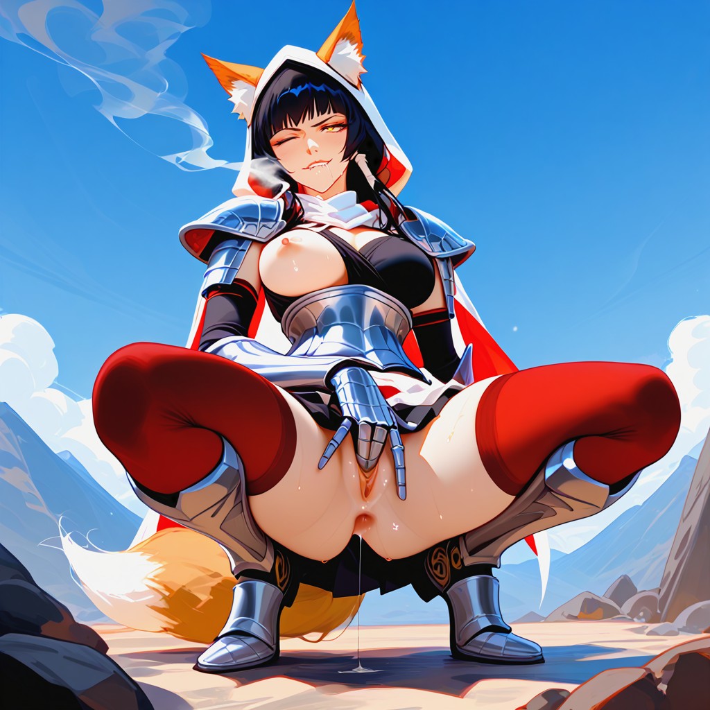 Fox Ears, Fox Tail, Sui-feng From Bleach Hentai IA