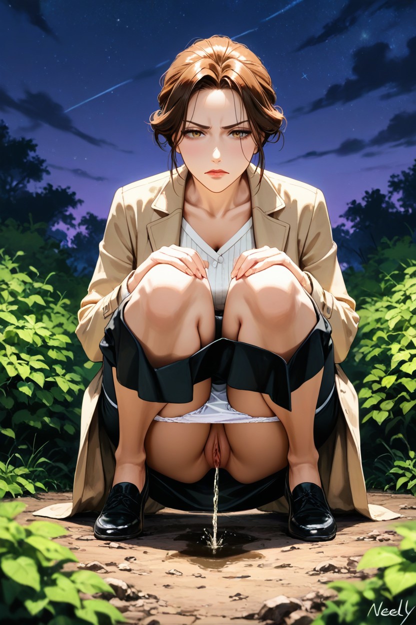Neatly Ends, Clay Ground, Topping Long Dress Covering Legs Hentai AI Porn