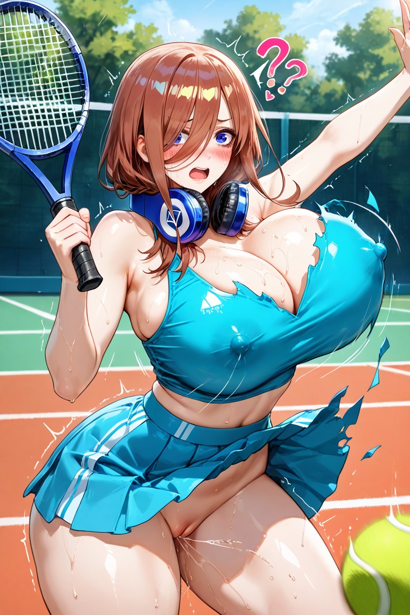 Fighting Pose, Naked, Tennis Court Hentai AI Porn