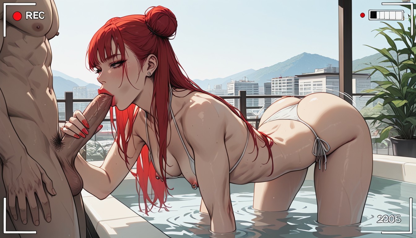 Skinny, In The Water, Large Ass Hentai AI Porn