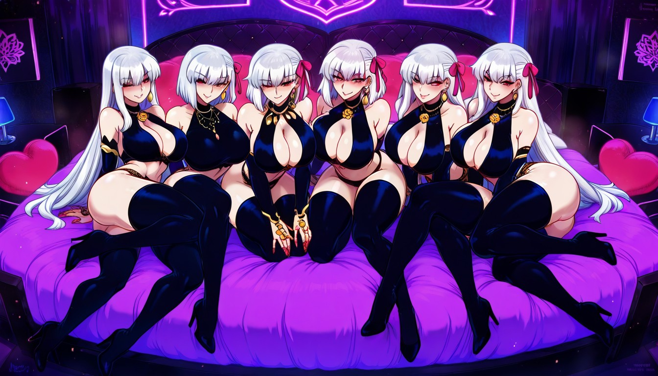 Beautiful Eyes, K Resolution, Long White Hair Hentai AI Porn