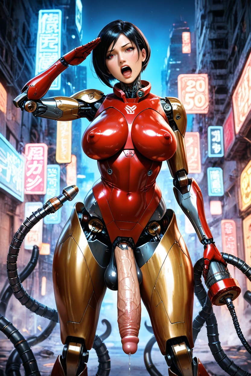Exposed Circuits, Impossibly Long Hyper Penis, Robot Hentai AI Porn