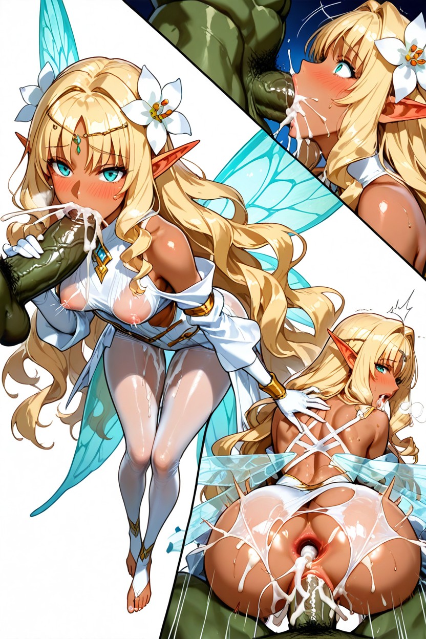 Hair Flower, Gold, Uncensored Hentai AI Porn