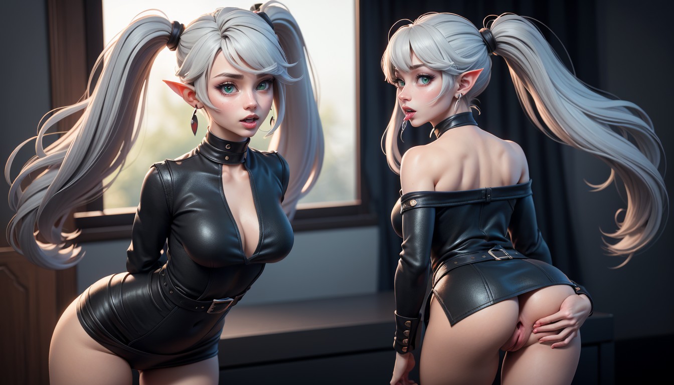 Shaved Pussy, Vaginal Sex, Twintails Hentai AI Porn