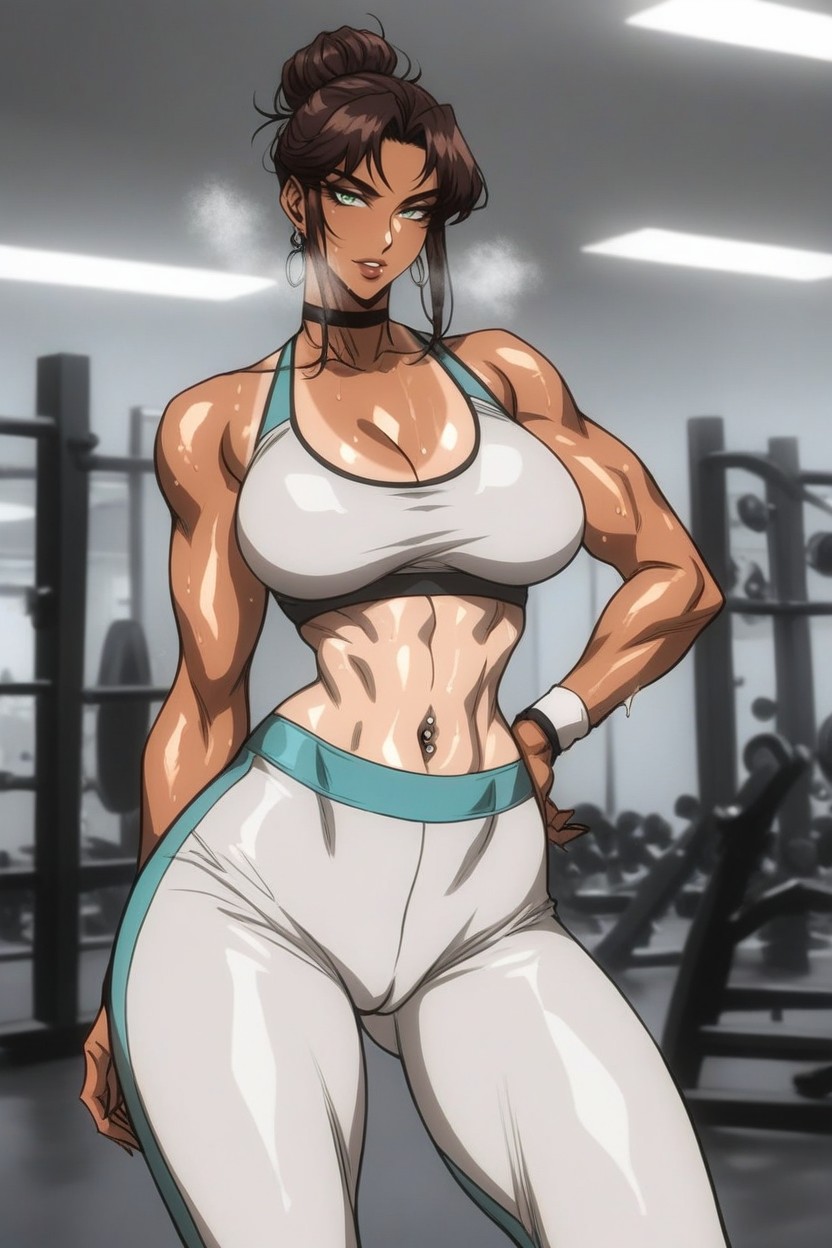 Pierced Nipple, Tan Lines, Black Choker Hentai AI Porn