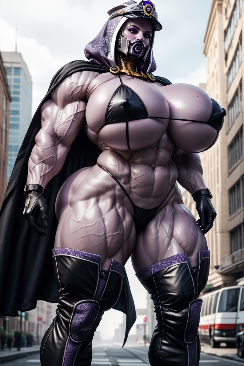 Eight-pack Abs, Very Massive Breasts, City Hentai AI Porn