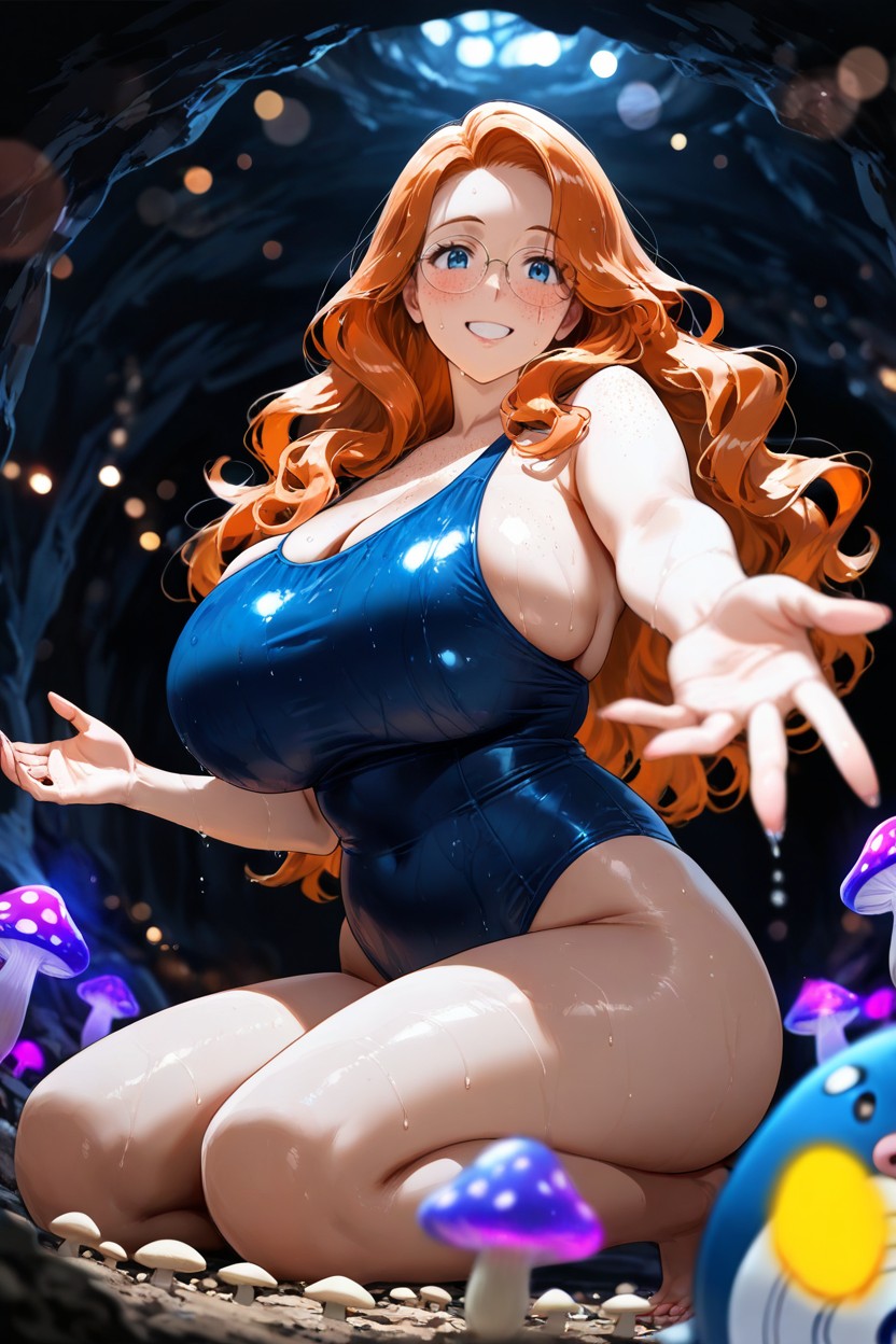 Cave Ceiling Above Barely Visible, From Below, Blurry Background Hentai AI Porn