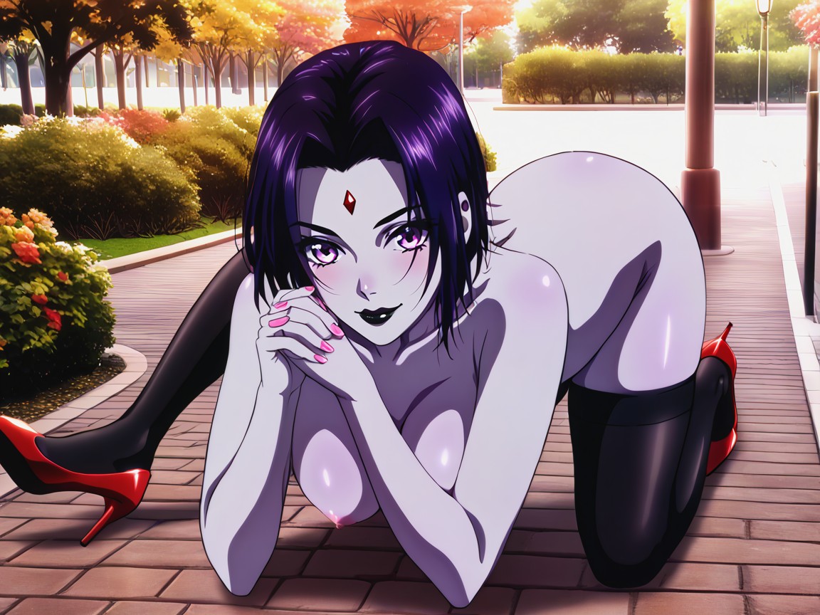 No Writing, Exposed Breasts, Black Lipstick Hentai AI Porn