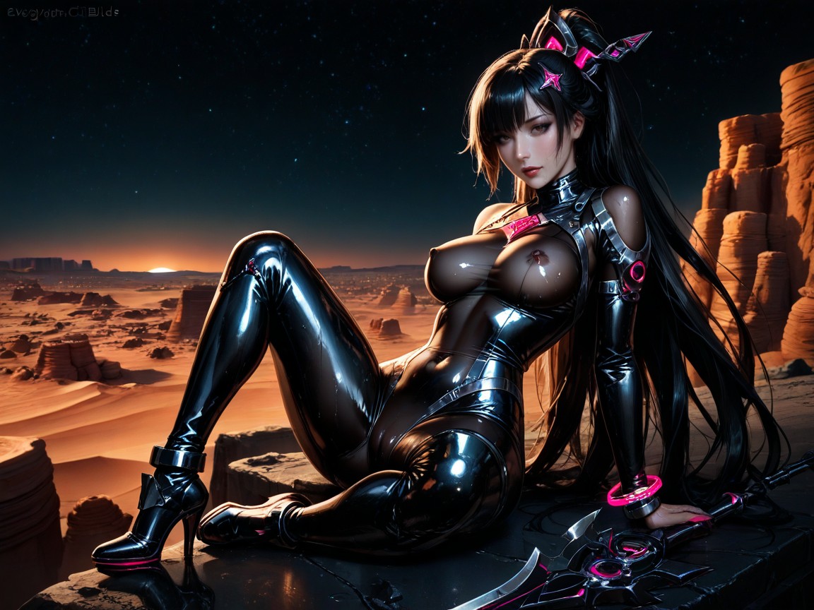 Low Lighting, Straight Bangs With Very Side Locks, Like Face Hentai AI Porn