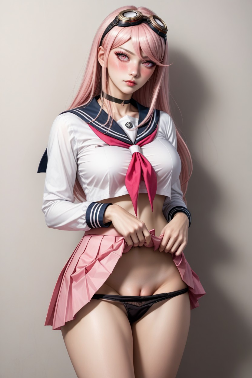 And Her Pussy Is Visible, Long Length, And A Barbed-wire-like Choker Hentai AI Porn