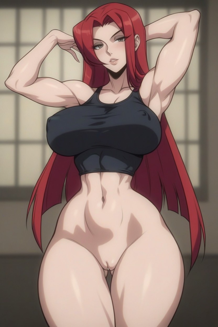 Red Hair, Waist Shot, Curvy Body Hentai AI Porn