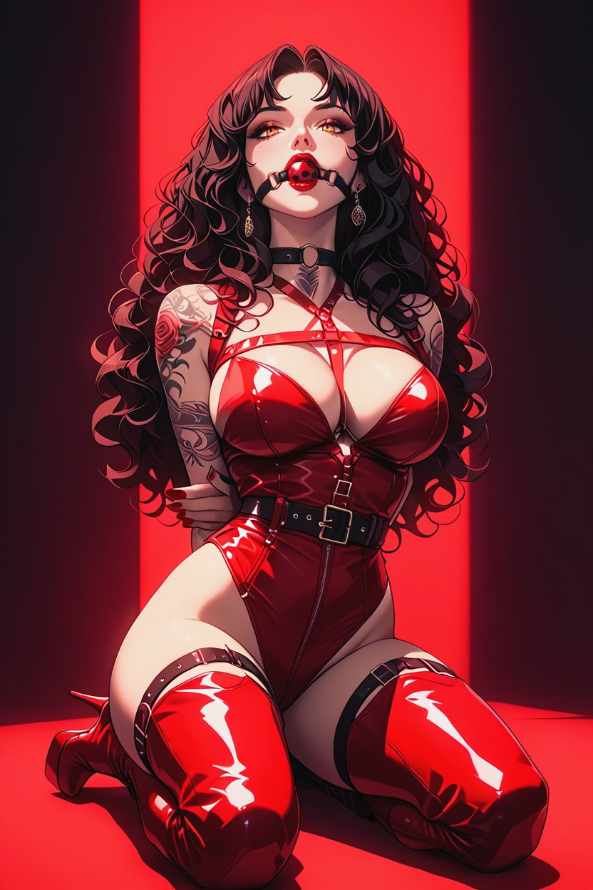 Dramatic Lighting, Large Breasts, Mouth Open In Ecstasy Hentai AI Porn