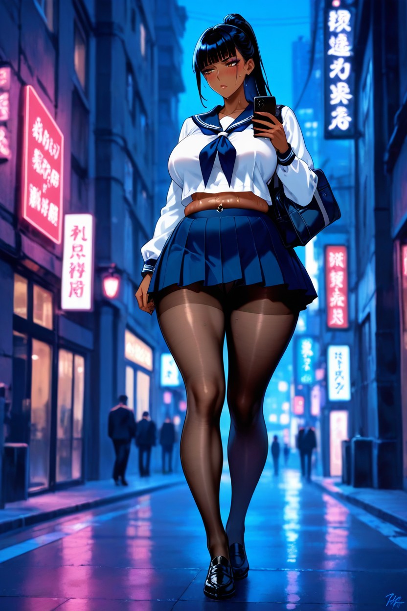 Hime, Brown Lofers, Belly Button Piercing Hentai AI Porn