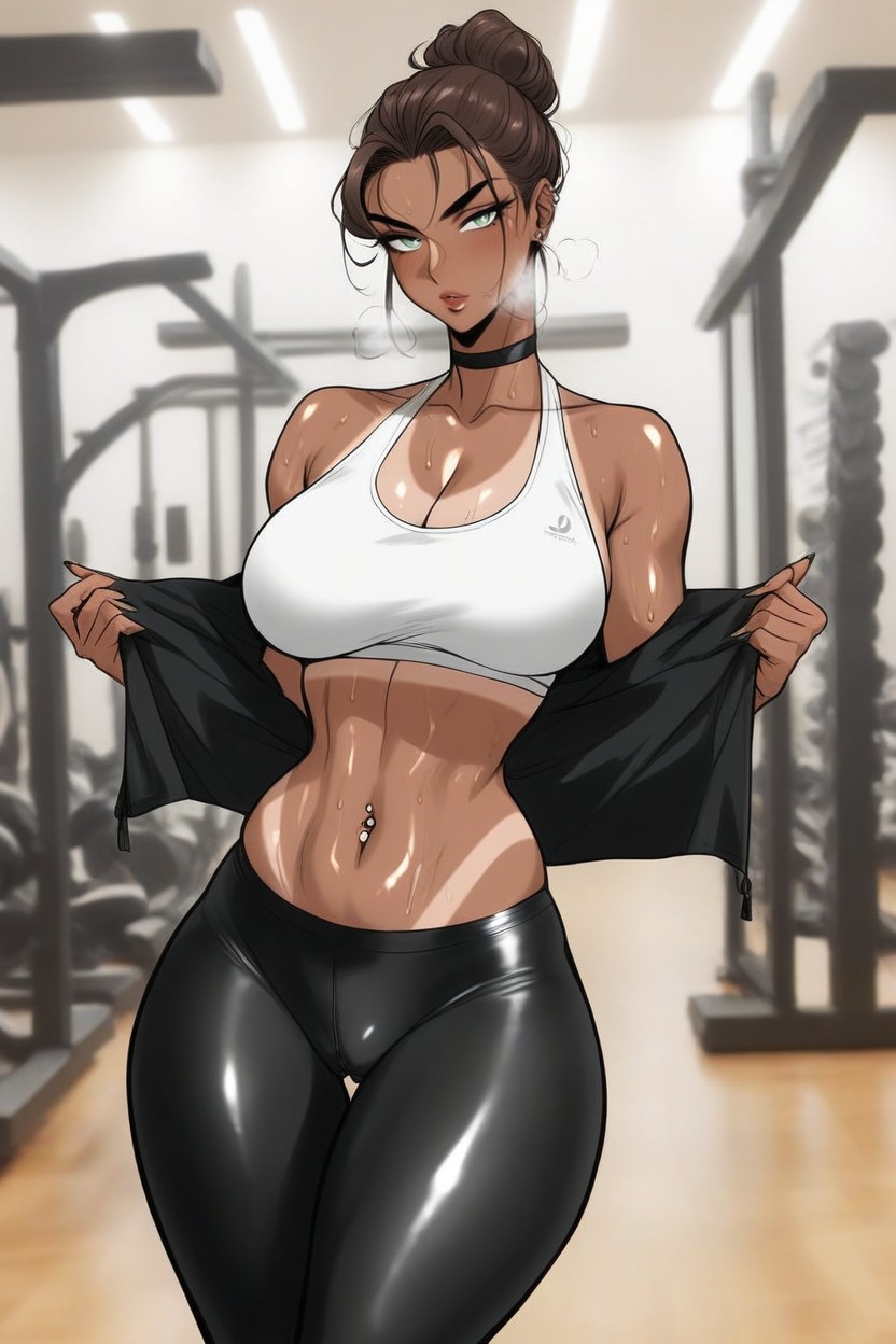 Extreme Stached Waist, Navel Piercing, Tan Lines Hentai AI Porn