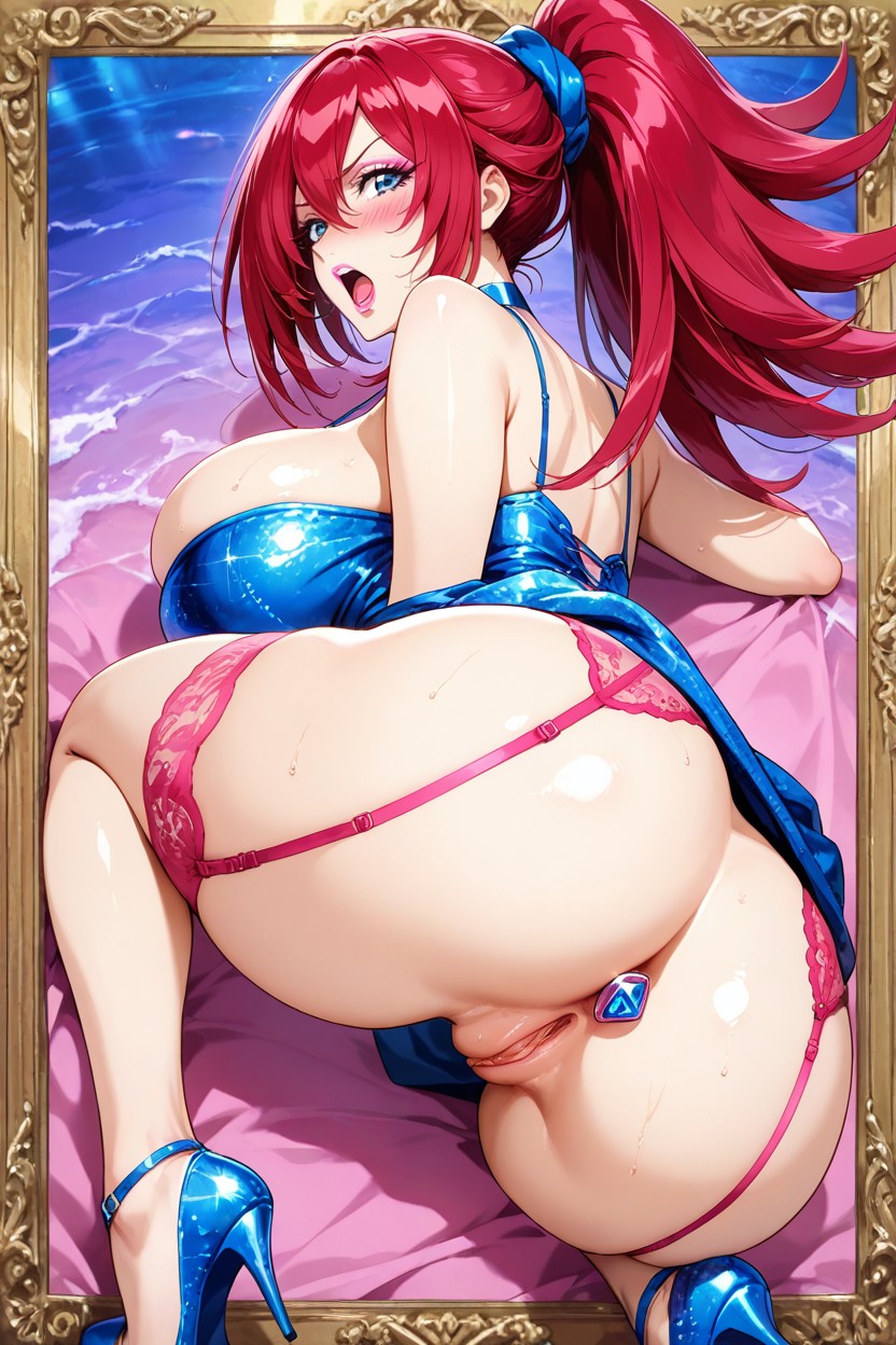 Innie Pussy, Panties Moved Aside, Mascara Hentai AI Porn