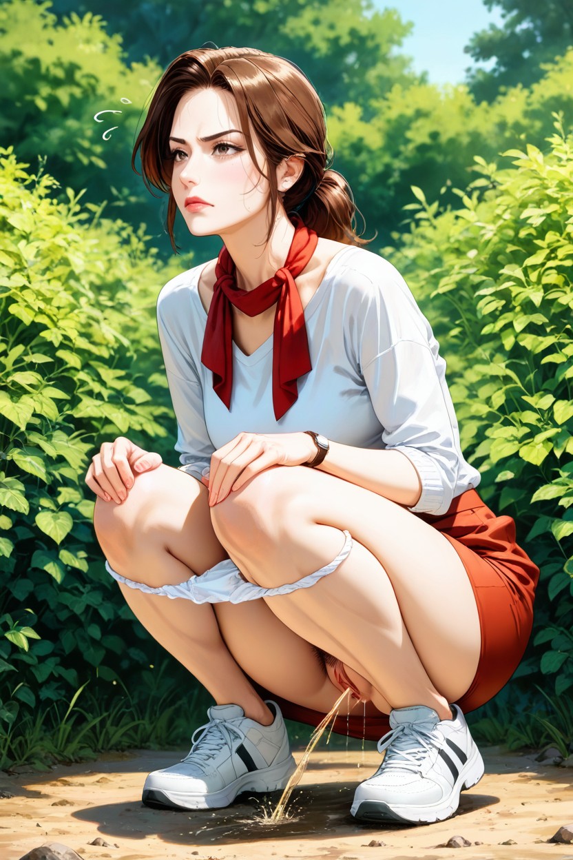 Hands On Knees, Perfect Anatomy, Pubic Hair Hentai AI Porn