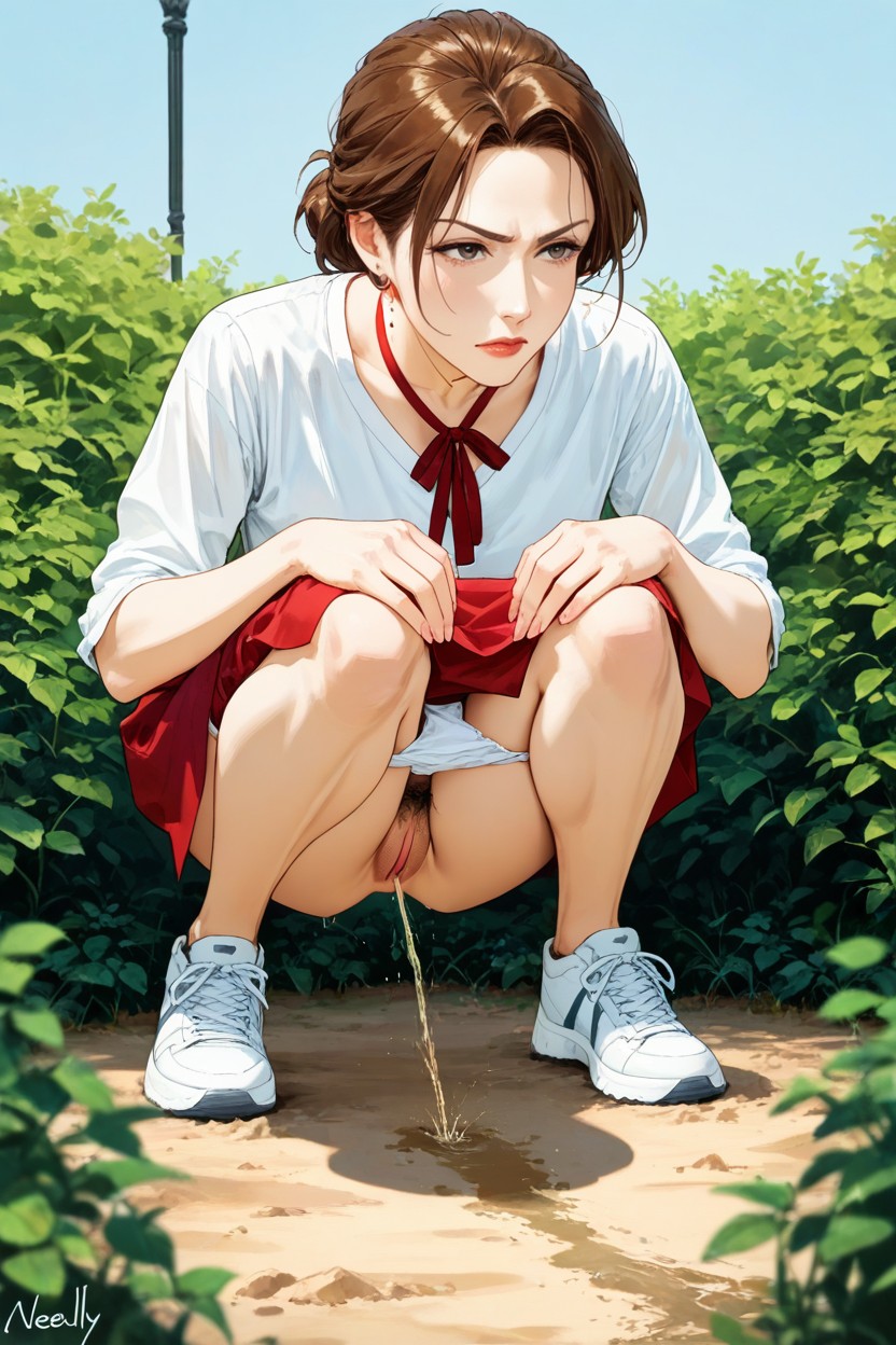 Knees Together Feet Apart, Dripping Peeing, 25+ Hentai AI Porn