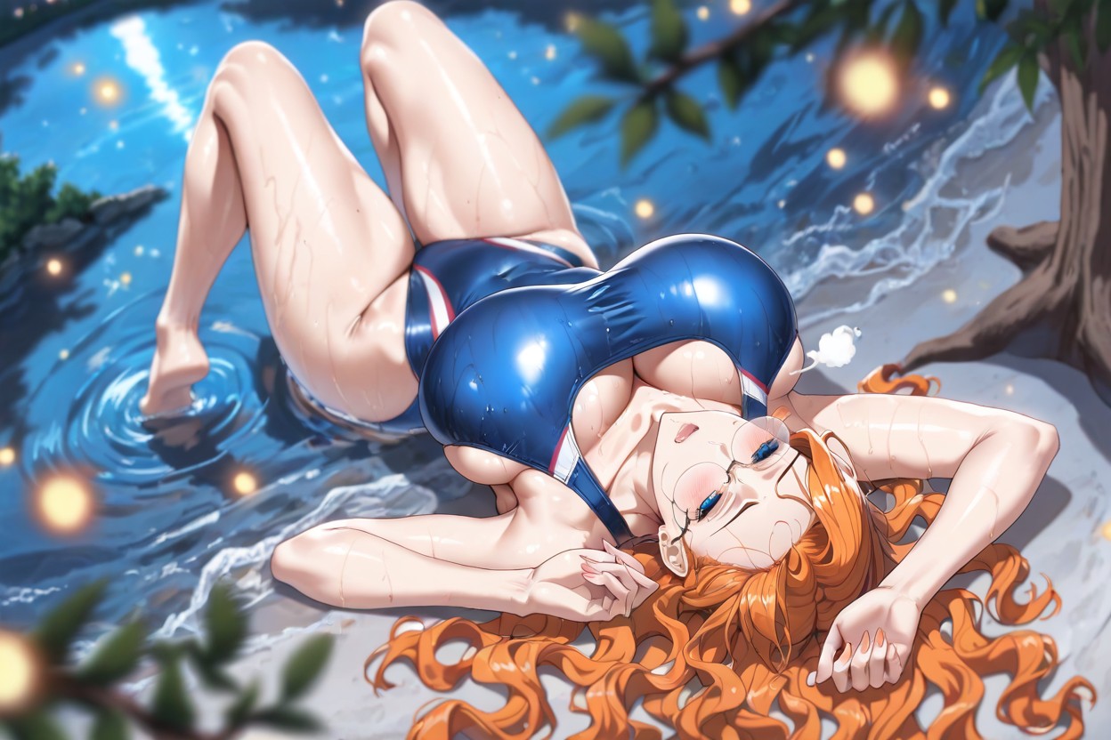 Freckles, Wet Hair, Lake Behind Hentai AI Porn