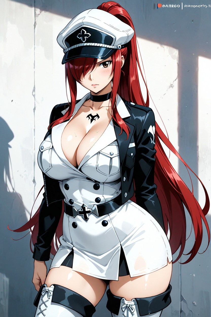 Black Collar, Brown Eyes, Double-breasted Hentai AI Porn