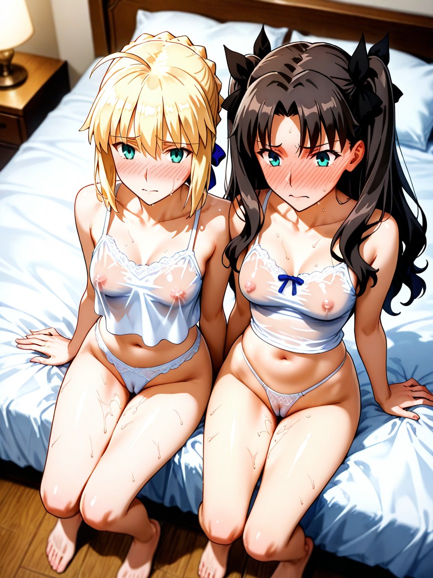 Skinny, Artoria Pendragon From Fate, W-sitting Hentai AI Porn