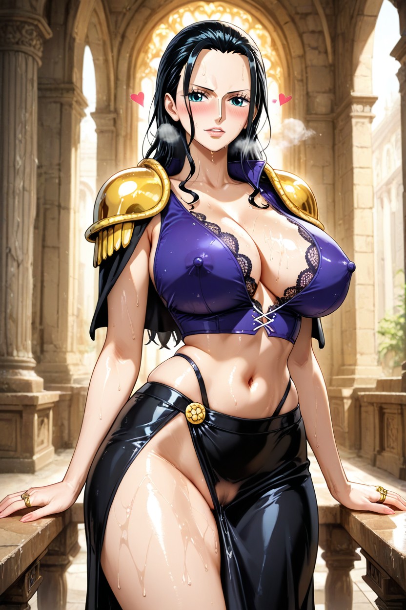 Black Chokers With Gold Heart, Valkyrie Armor, Beautiful Breasts Hentai AI Porn