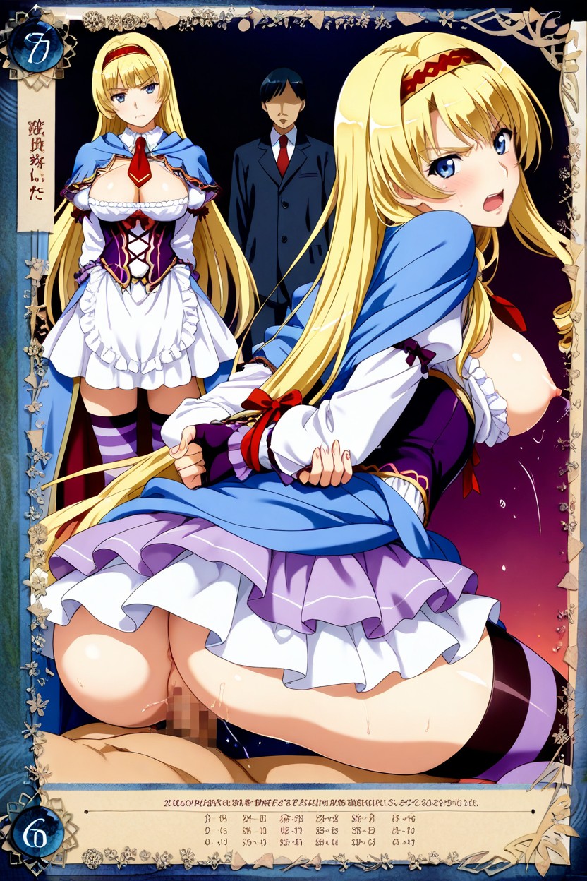 Layered Skirt, Striped Thighhighs, Standing Character Hentai AI Porn