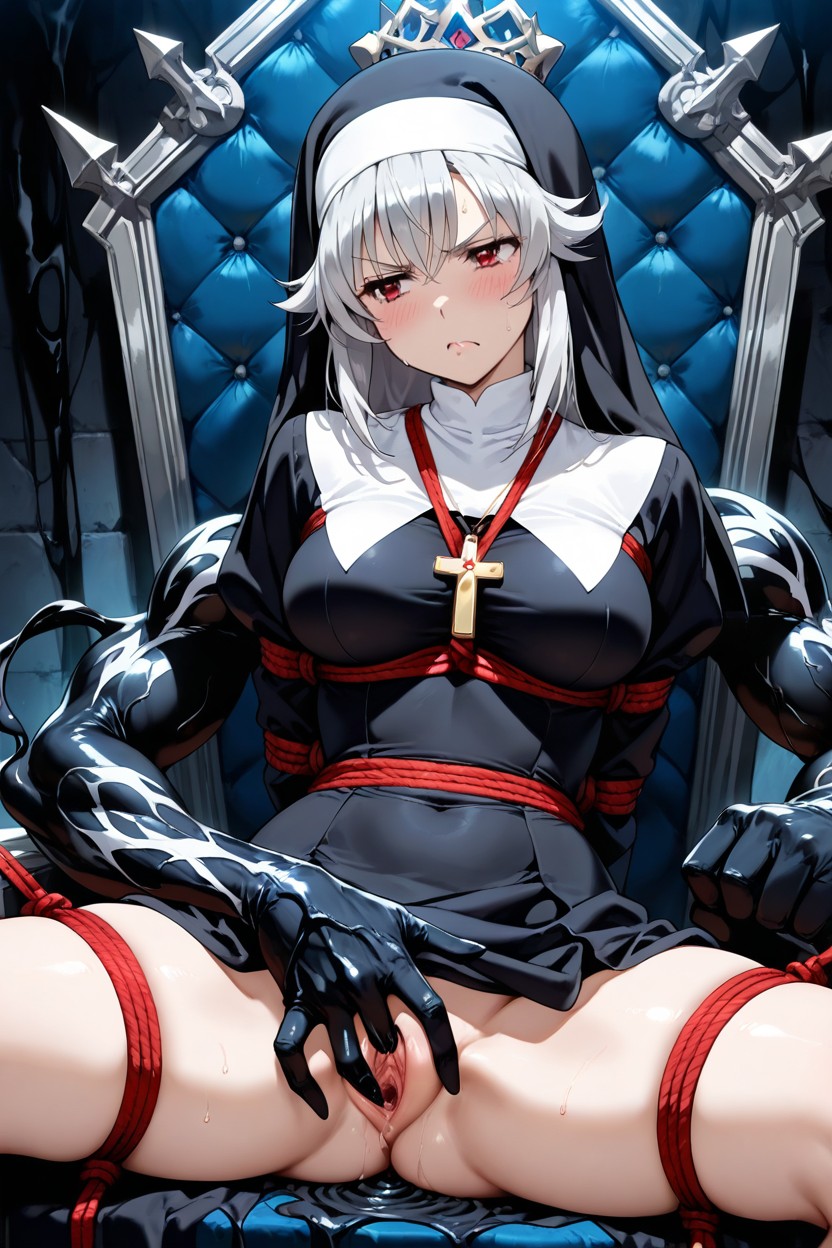 Bound Arms, Stationary Restrained By Venom With One Hand, 25+ Hentai AI Porn
