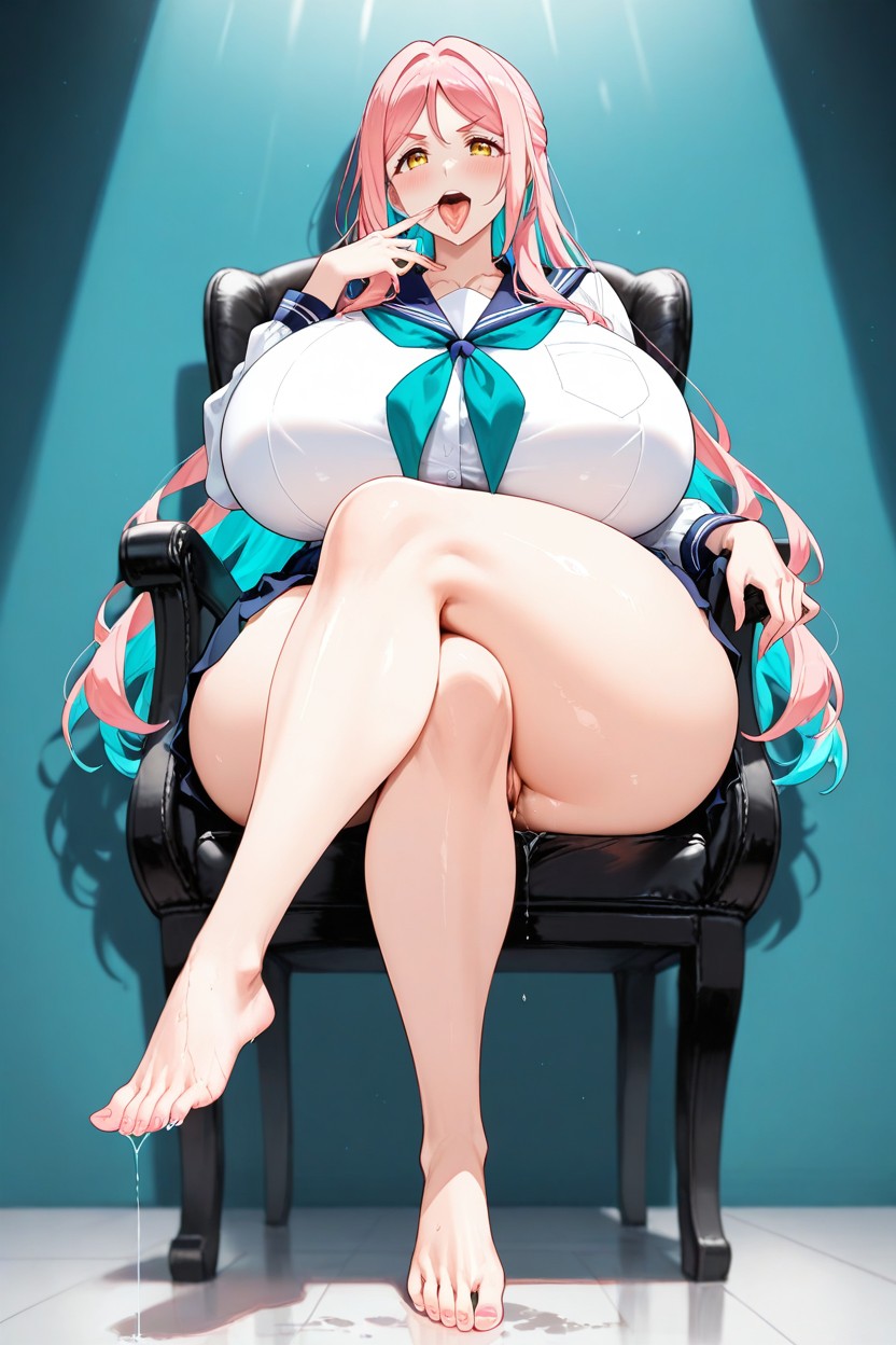 Light Pink Hair, Extremely Large Ass, Solo Hentai AI Porn
