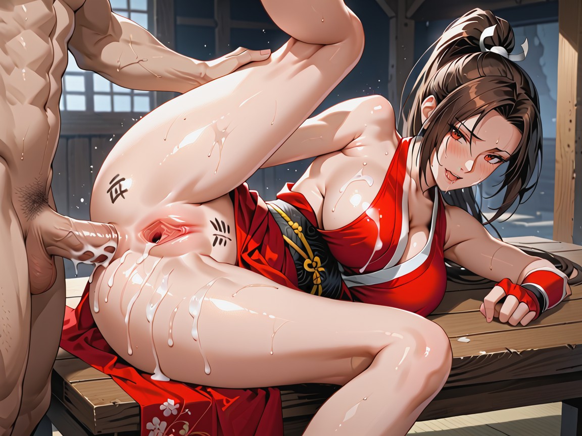 Oiled Up, Side Boob, Drooling Hentai AI Porn