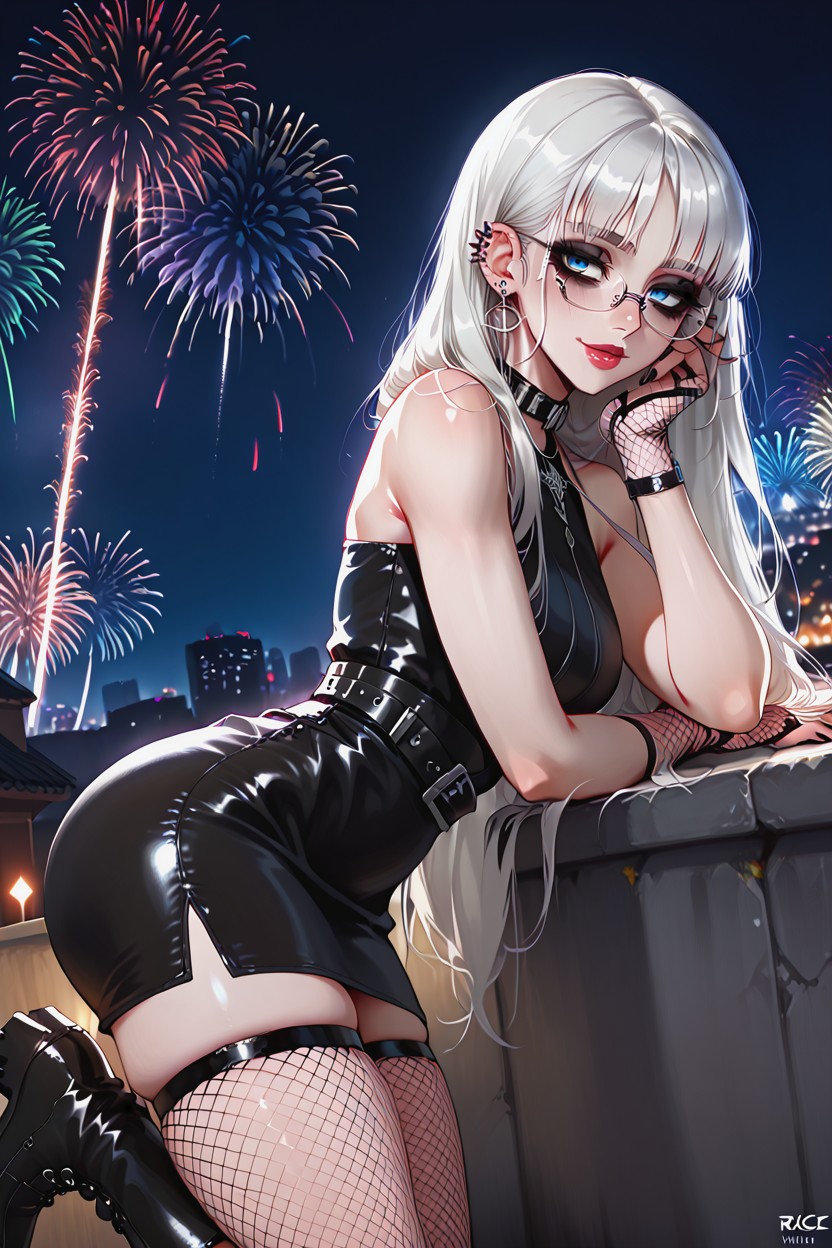 Neon City, Perfect Anatomy, Blush Side View Hentai AI Porn