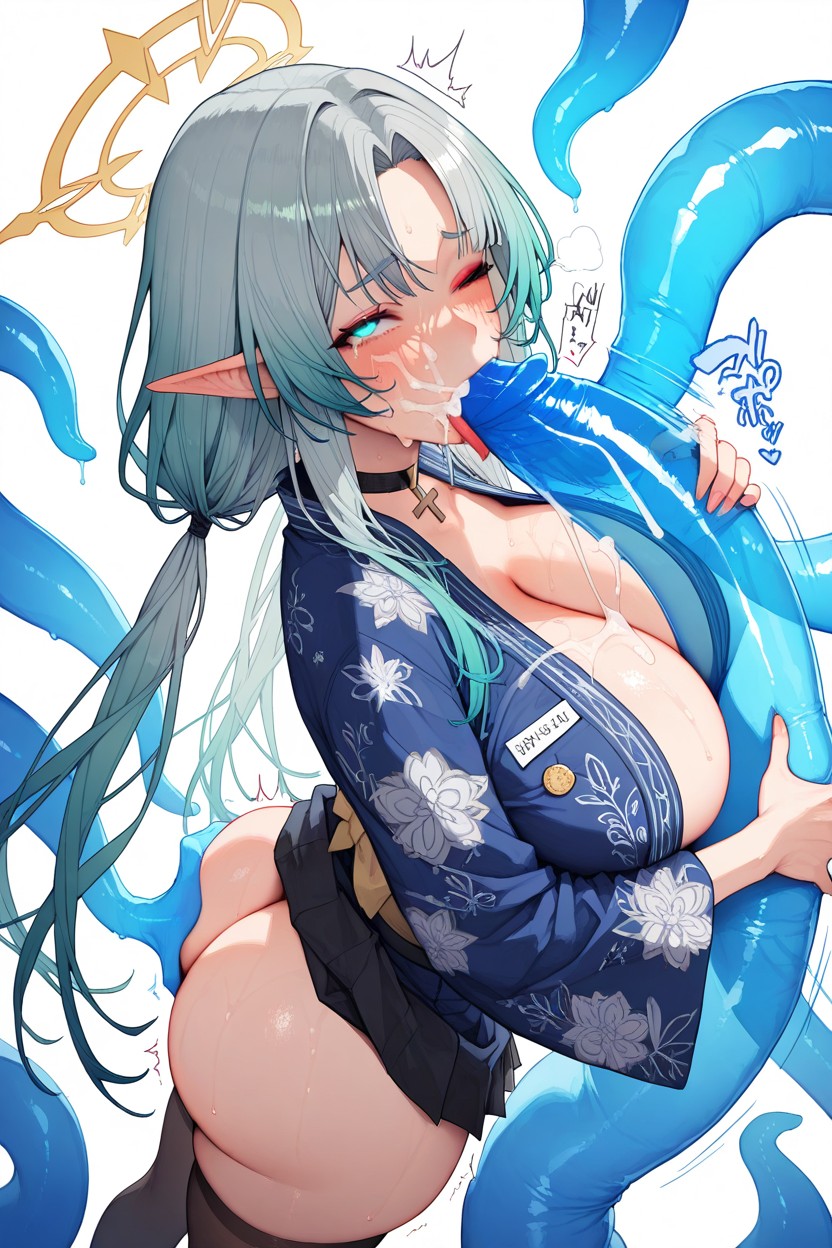Sweating Face, Tranquil Beauty, Multiple Handjob Hentai AI Porn