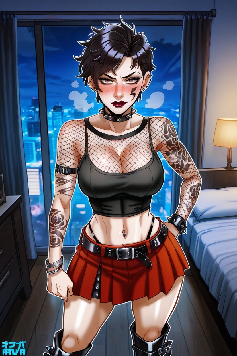 Looking At Viewer, Goth, Bedroom Hentai AI Porn