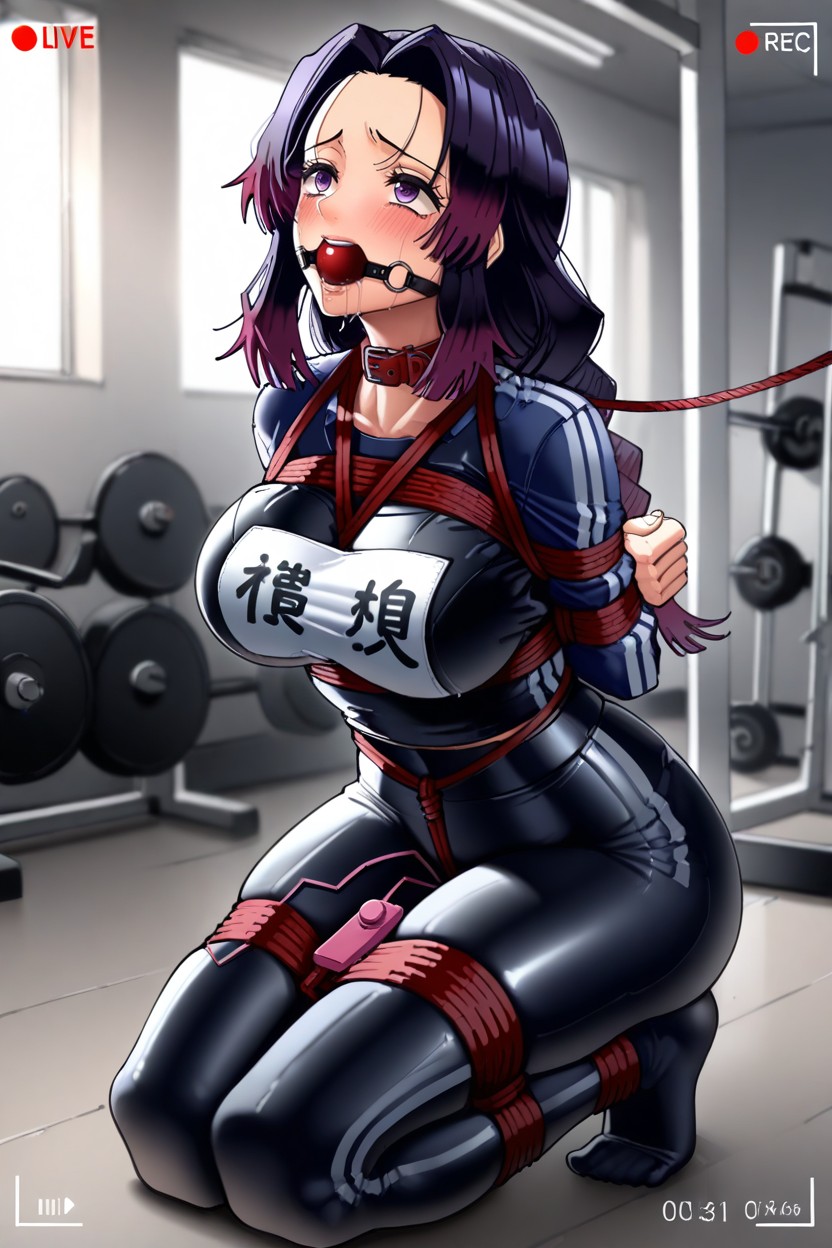 Kneeling, Oiled Skin, Leggings Hentai AI Porn