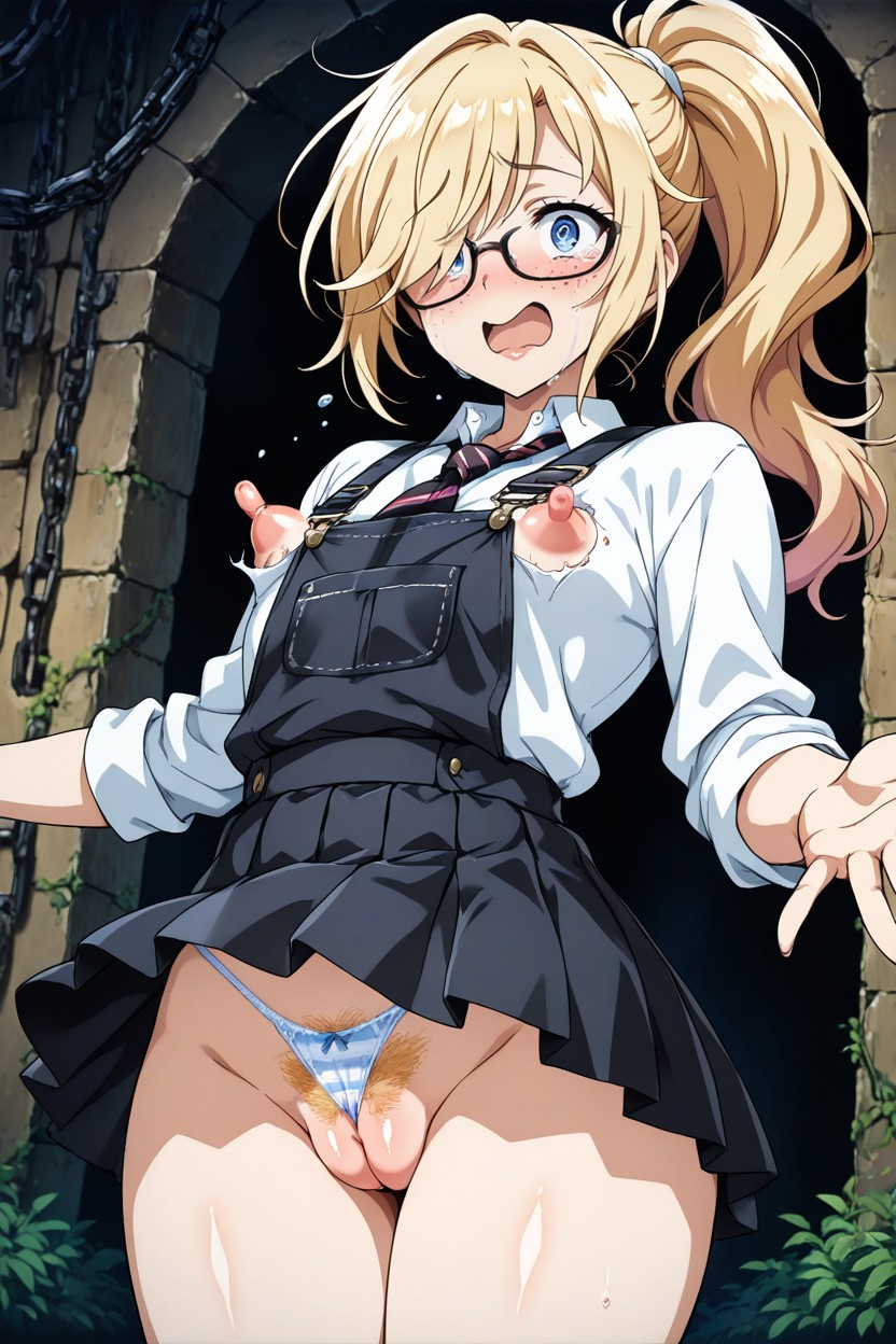 Button Pop, Extremely Hairy Pubic Bush, Huge Cameltoe Hentai AI Porn