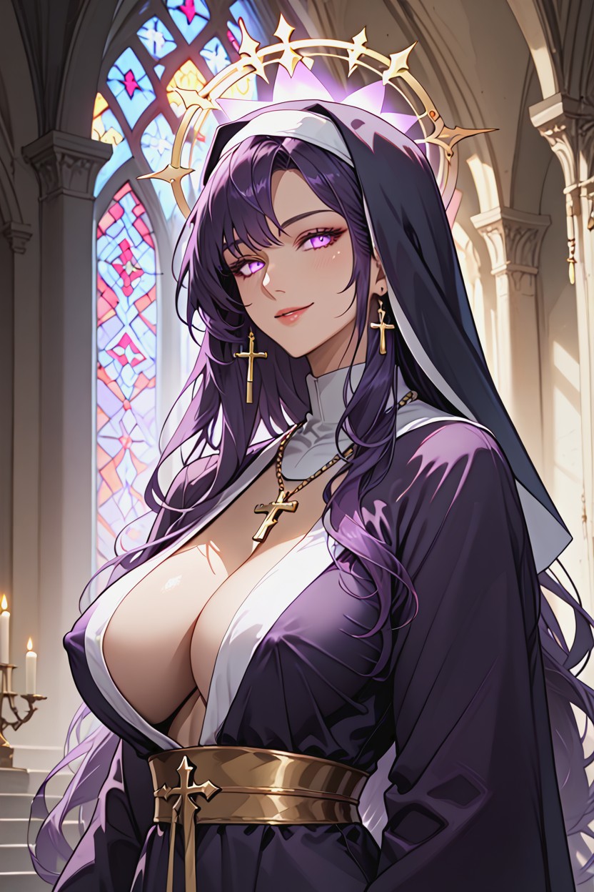 Deep Cleavage, Long Flowing Hair, K Hentai AI Porn